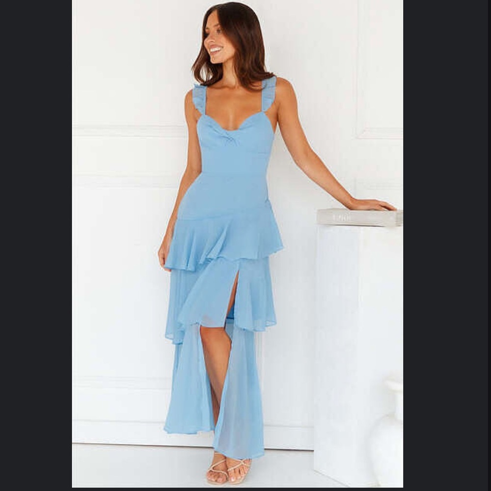 Layered Women's Dress Trailblazing Maxi Dress Light Blue